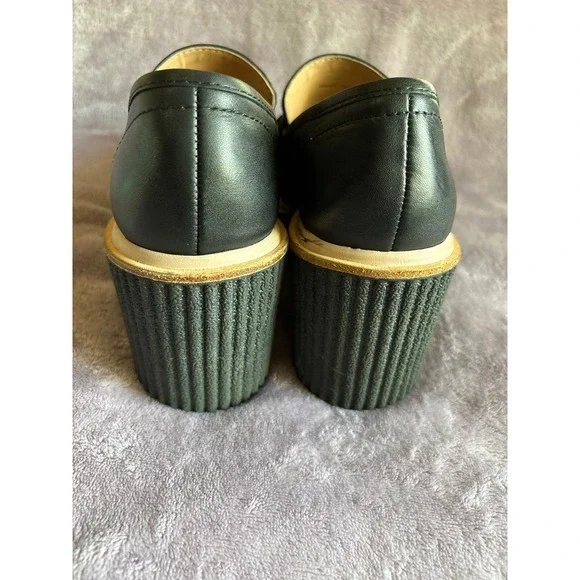 Dolce Vita Women Black Leather Chain Link Platform Wedge Loafers Size 6.5 - Picture 5 of 8